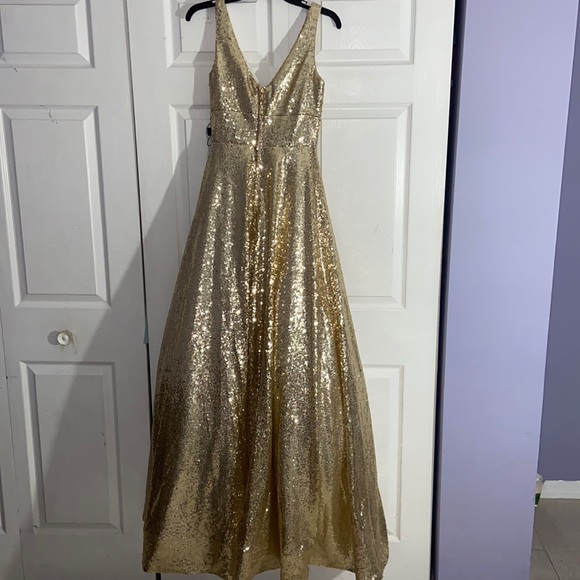 Mac Duggal Gold Sequin Ball Gown - Picture 4 of 7